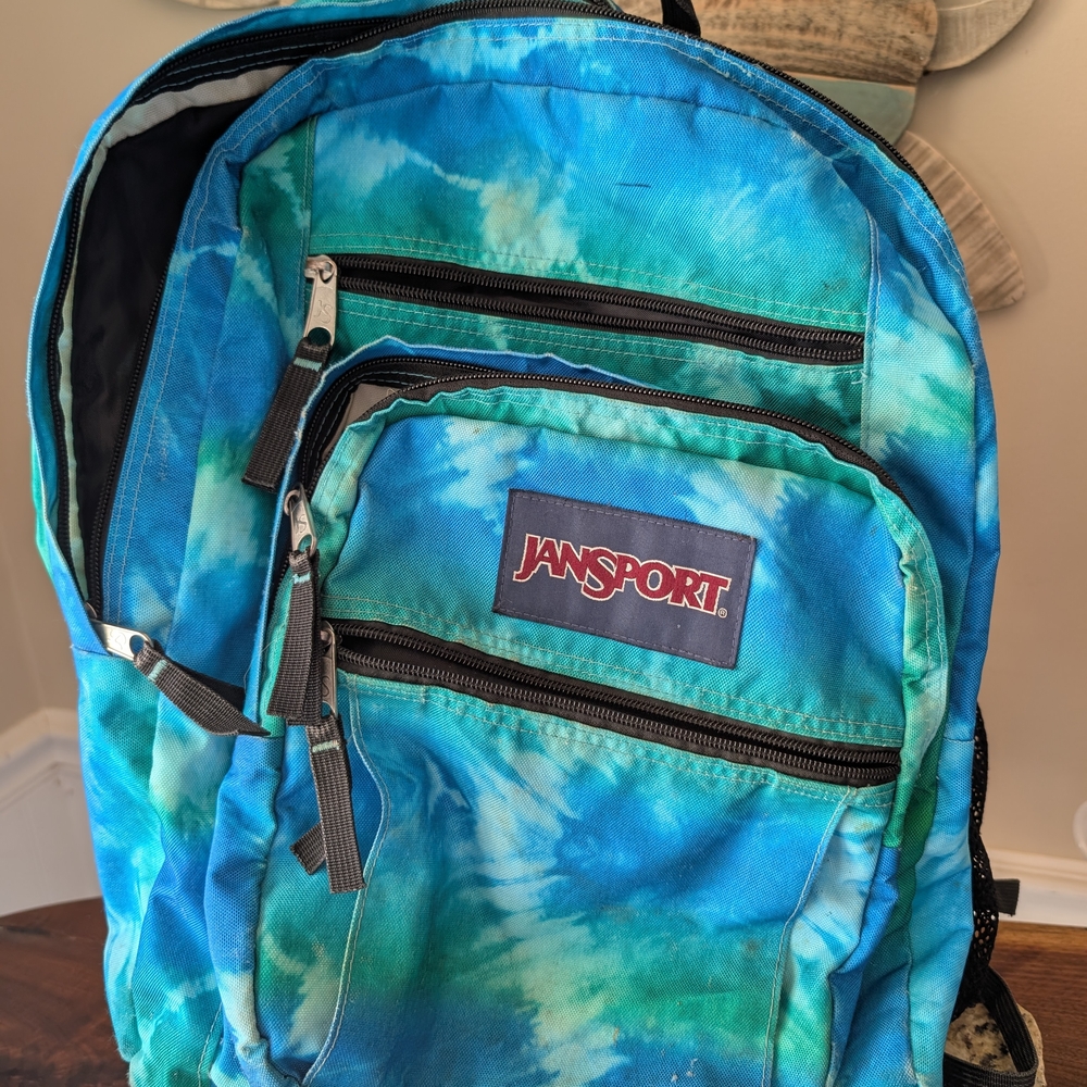 JanSport Blue Green Tie-Dye Backpack - Versatile Men’s Bag